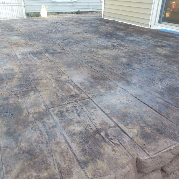 Picture of Wood plank look stamped patio